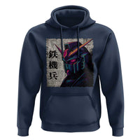 Japanese Mecha Robot Hoodie Samurai Inspired Futuristic Kanji Design
