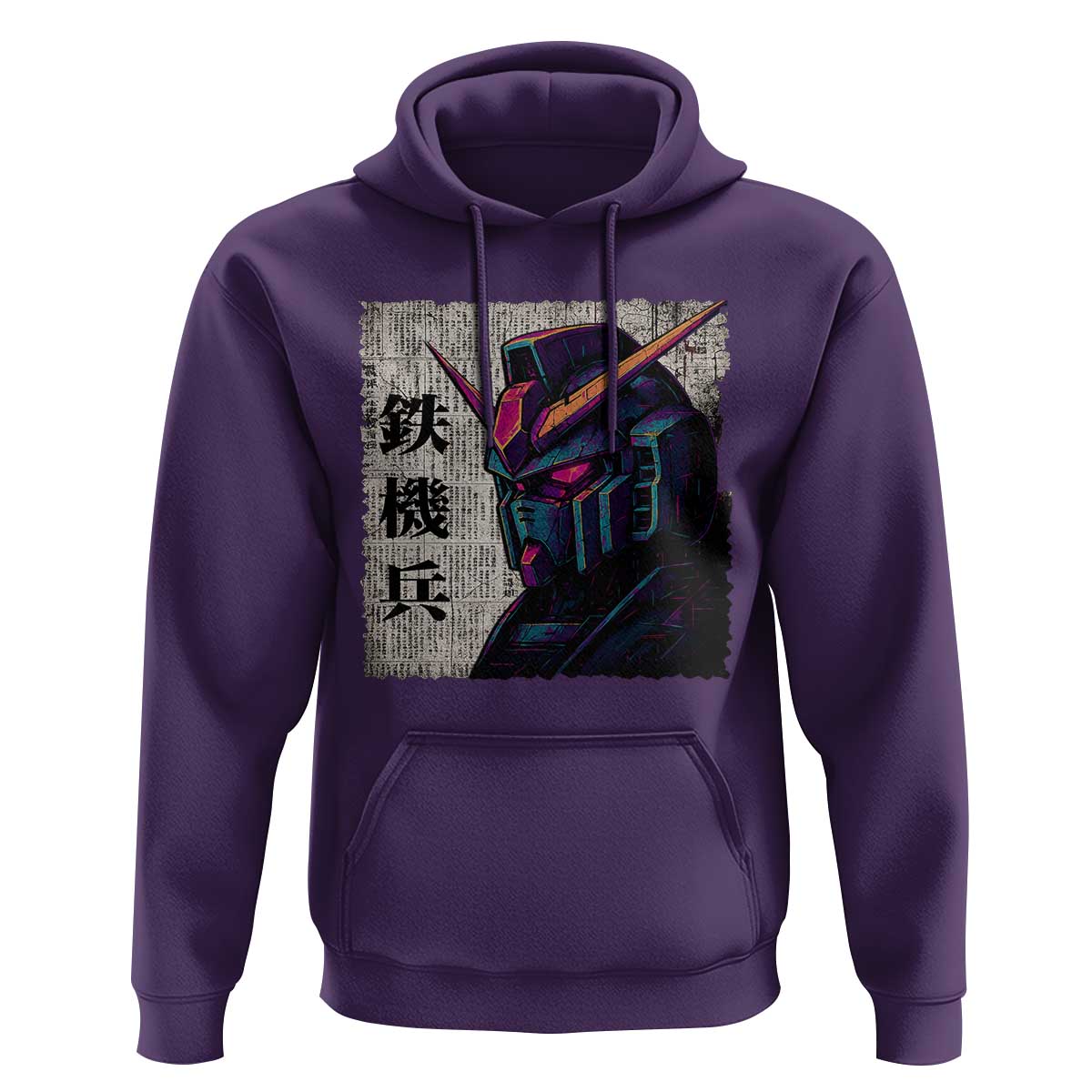 Japanese Mecha Robot Hoodie Samurai Inspired Futuristic Kanji Design