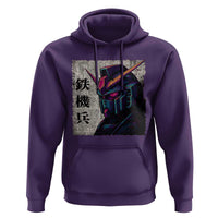 Japanese Mecha Robot Hoodie Samurai Inspired Futuristic Kanji Design