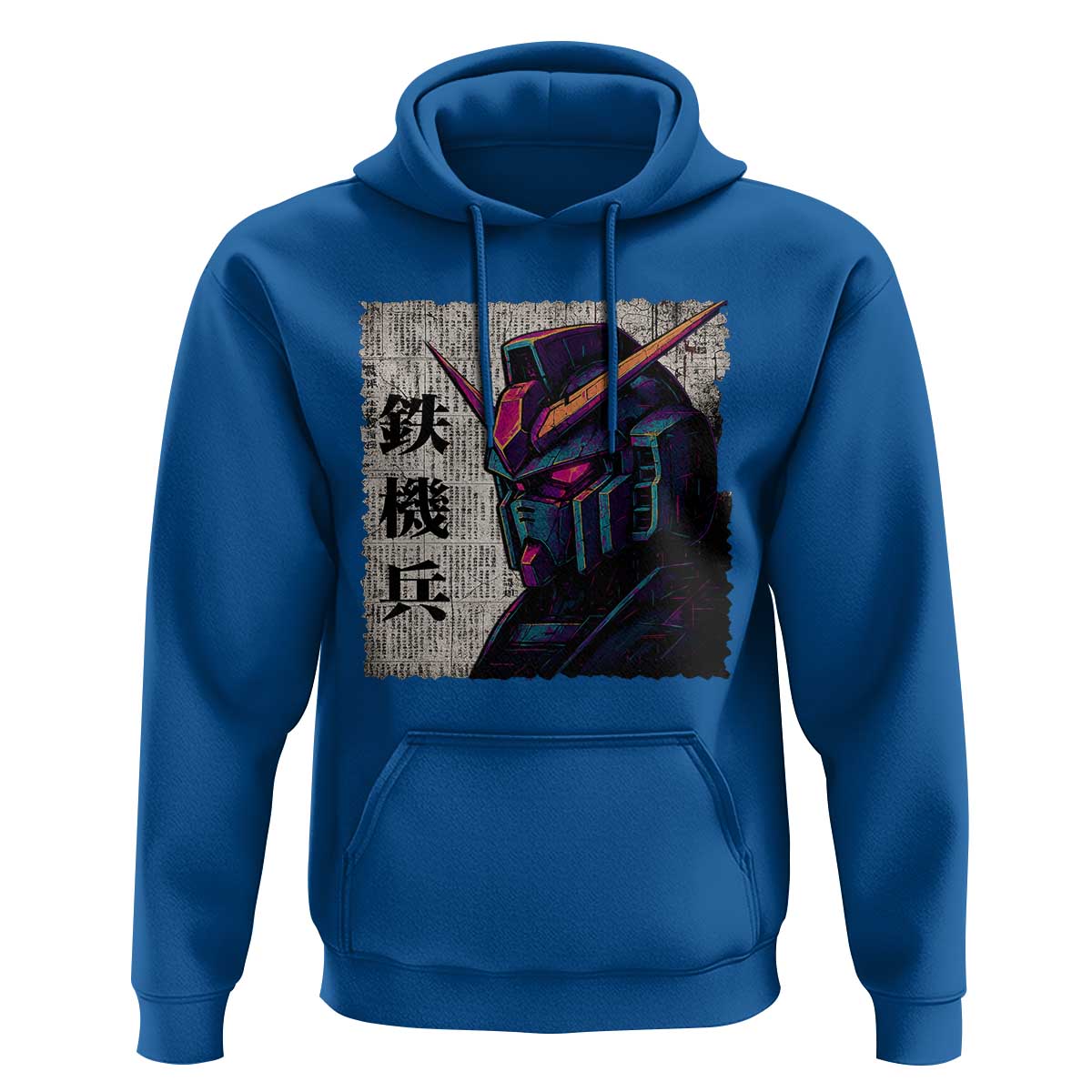 Japanese Mecha Robot Hoodie Samurai Inspired Futuristic Kanji Design