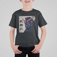 Japanese Mecha Robot T Shirt For Kid Samurai Inspired Futuristic Kanji Design