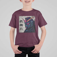 Japanese Mecha Robot T Shirt For Kid Samurai Inspired Futuristic Kanji Design