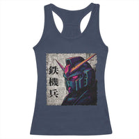 Japanese Mecha Robot Racerback Tank Top Samurai Inspired Futuristic Kanji Design