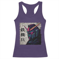 Japanese Mecha Robot Racerback Tank Top Samurai Inspired Futuristic Kanji Design