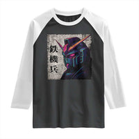 Japanese Mecha Robot Raglan Shirt Samurai Inspired Futuristic Kanji Design