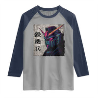 Japanese Mecha Robot Raglan Shirt Samurai Inspired Futuristic Kanji Design