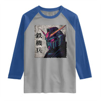 Japanese Mecha Robot Raglan Shirt Samurai Inspired Futuristic Kanji Design