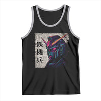 Japanese Mecha Robot Tank Top Samurai Inspired Futuristic Kanji Design