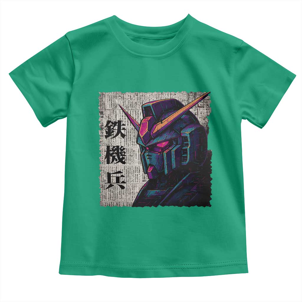 Japanese Mecha Robot Toddler T Shirt Samurai Inspired Futuristic Kanji Design