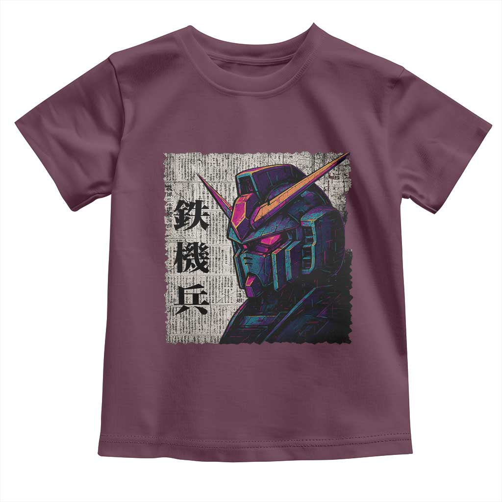 Japanese Mecha Robot Toddler T Shirt Samurai Inspired Futuristic Kanji Design