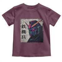 Japanese Mecha Robot Toddler T Shirt Samurai Inspired Futuristic Kanji Design