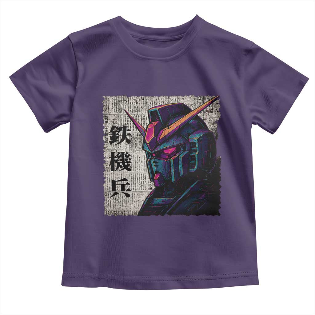 Japanese Mecha Robot Toddler T Shirt Samurai Inspired Futuristic Kanji Design