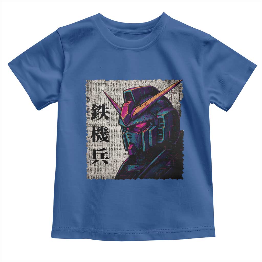 Japanese Mecha Robot Toddler T Shirt Samurai Inspired Futuristic Kanji Design