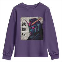 Japanese Mecha Robot Youth Sweatshirt Samurai Inspired Futuristic Kanji Design