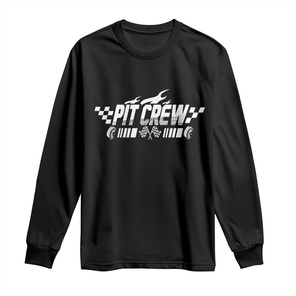 Pit Crew Long Sleeve Shirt Race Car Family Racing Birthday Hosting Parties - Wonder Print Shop