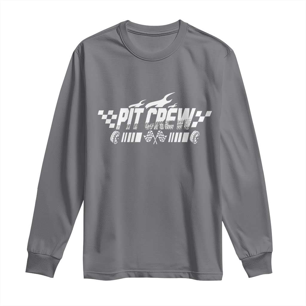 Pit Crew Long Sleeve Shirt Race Car Family Racing Birthday Hosting Parties - Wonder Print Shop