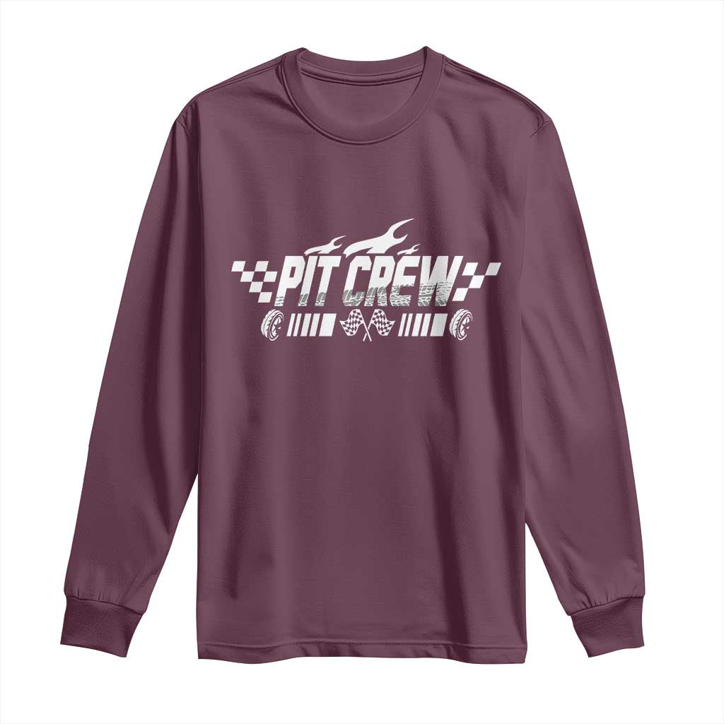 Pit Crew Long Sleeve Shirt Race Car Family Racing Birthday Hosting Parties - Wonder Print Shop