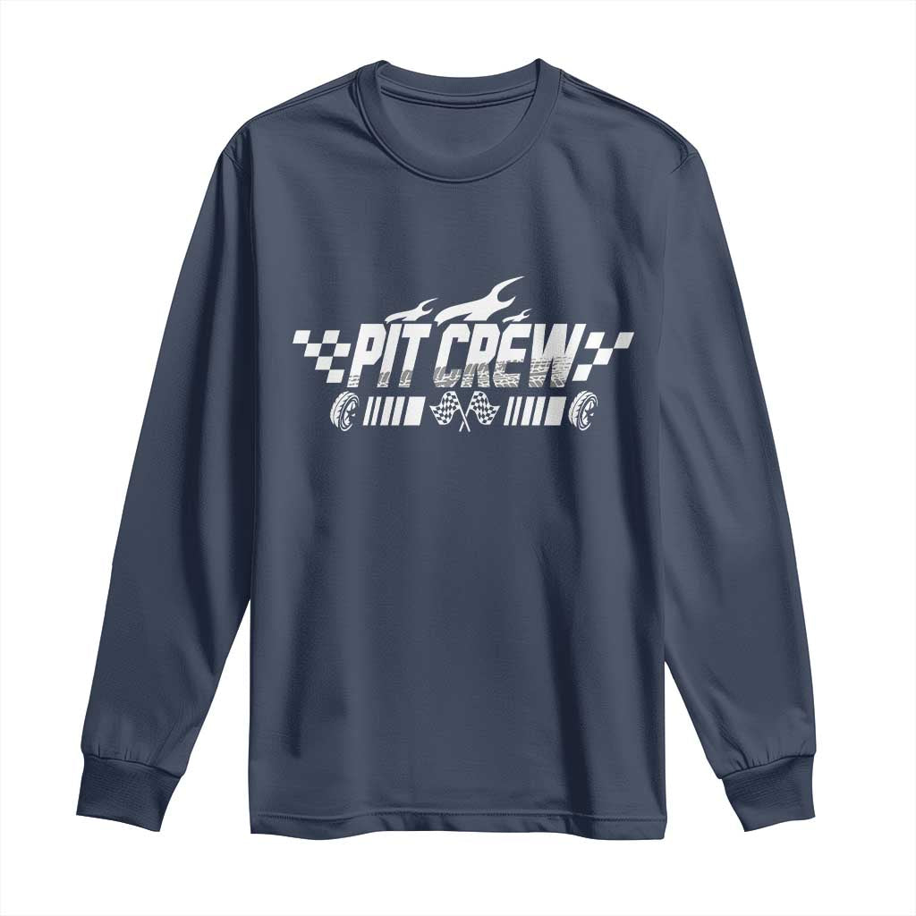 Pit Crew Long Sleeve Shirt Race Car Family Racing Birthday Hosting Parties - Wonder Print Shop