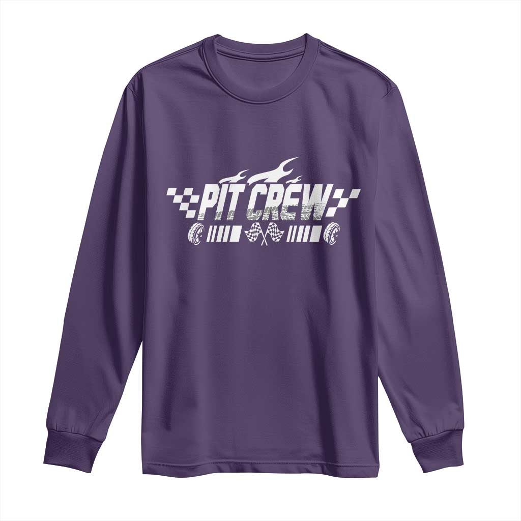 Pit Crew Long Sleeve Shirt Race Car Family Racing Birthday Hosting Parties - Wonder Print Shop