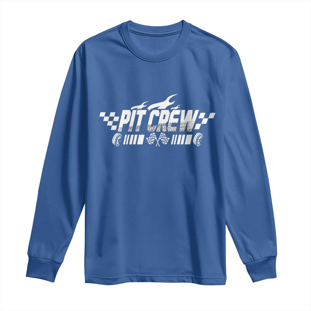 Pit Crew Long Sleeve Shirt Race Car Family Racing Birthday Hosting Parties - Wonder Print Shop