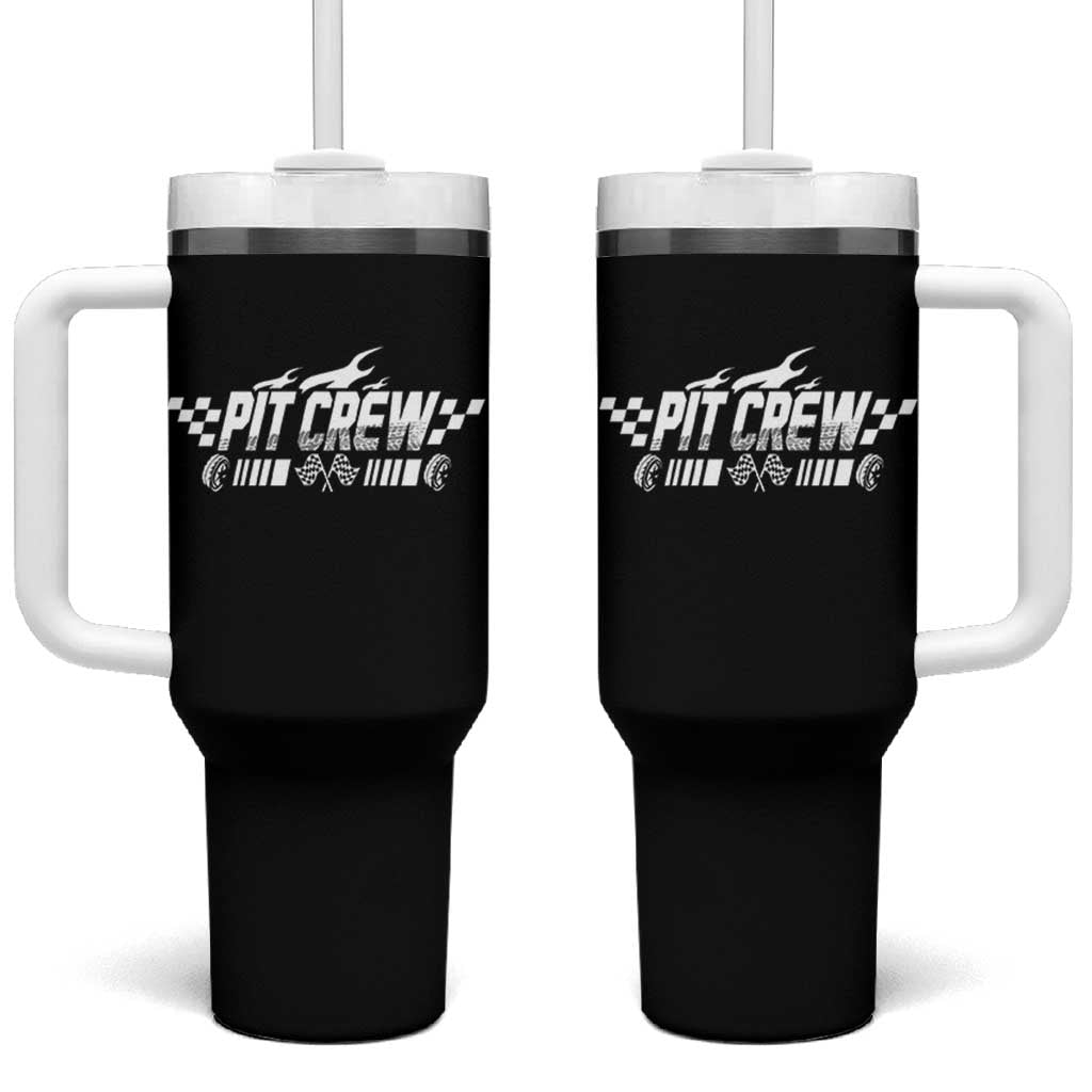 Pit Crew Tumbler With Handle Race Car Family Racing Birthday Hosting Parties - Wonder Print Shop