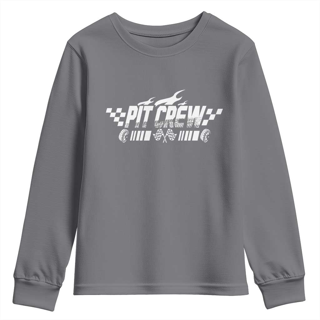 Pit Crew Youth Sweatshirt Race Car Family Racing Birthday Hosting Parties - Wonder Print Shop