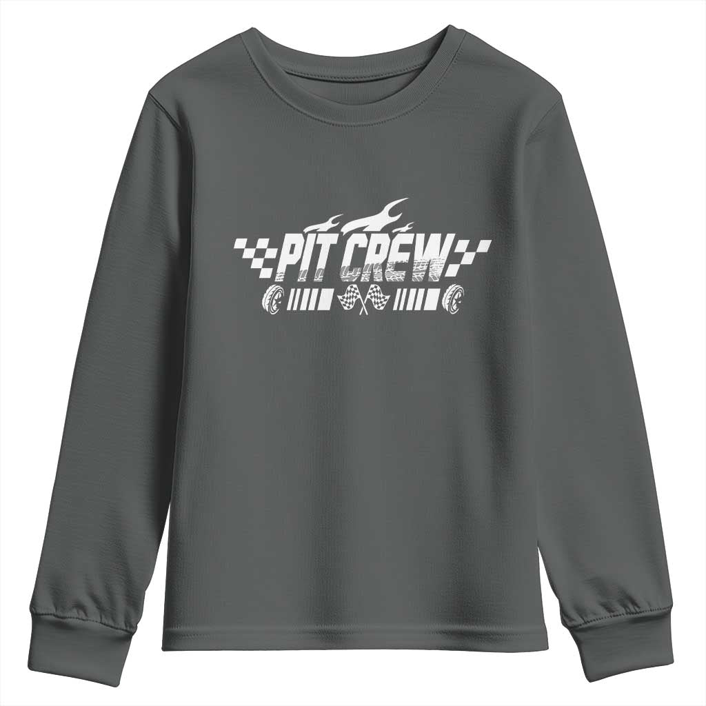 Pit Crew Youth Sweatshirt Race Car Family Racing Birthday Hosting Parties - Wonder Print Shop