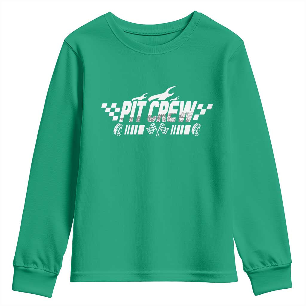 Pit Crew Youth Sweatshirt Race Car Family Racing Birthday Hosting Parties - Wonder Print Shop