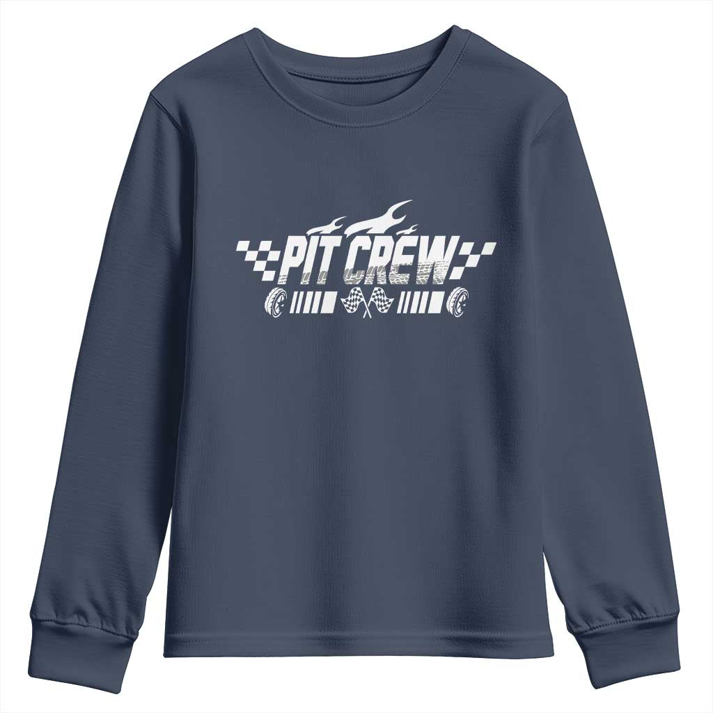 Pit Crew Youth Sweatshirt Race Car Family Racing Birthday Hosting Parties - Wonder Print Shop