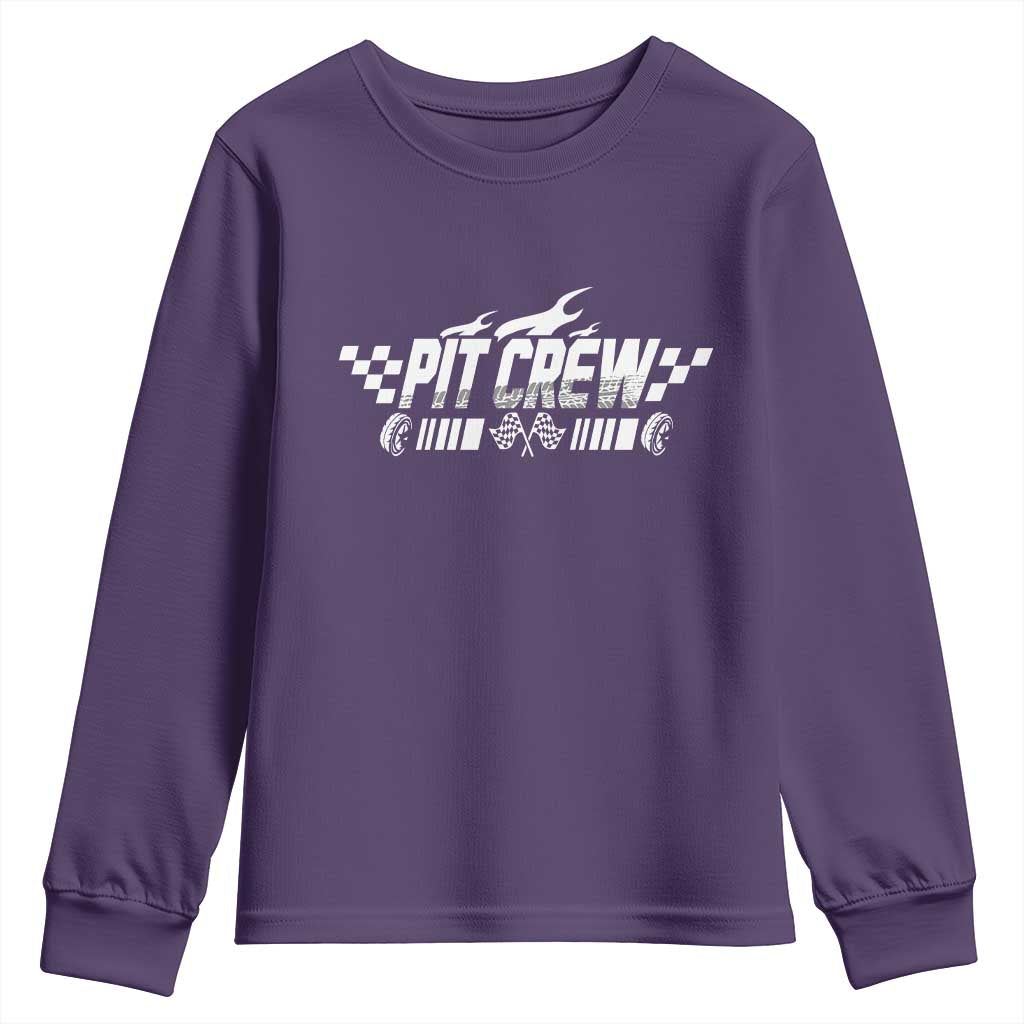 Pit Crew Youth Sweatshirt Race Car Family Racing Birthday Hosting Parties - Wonder Print Shop