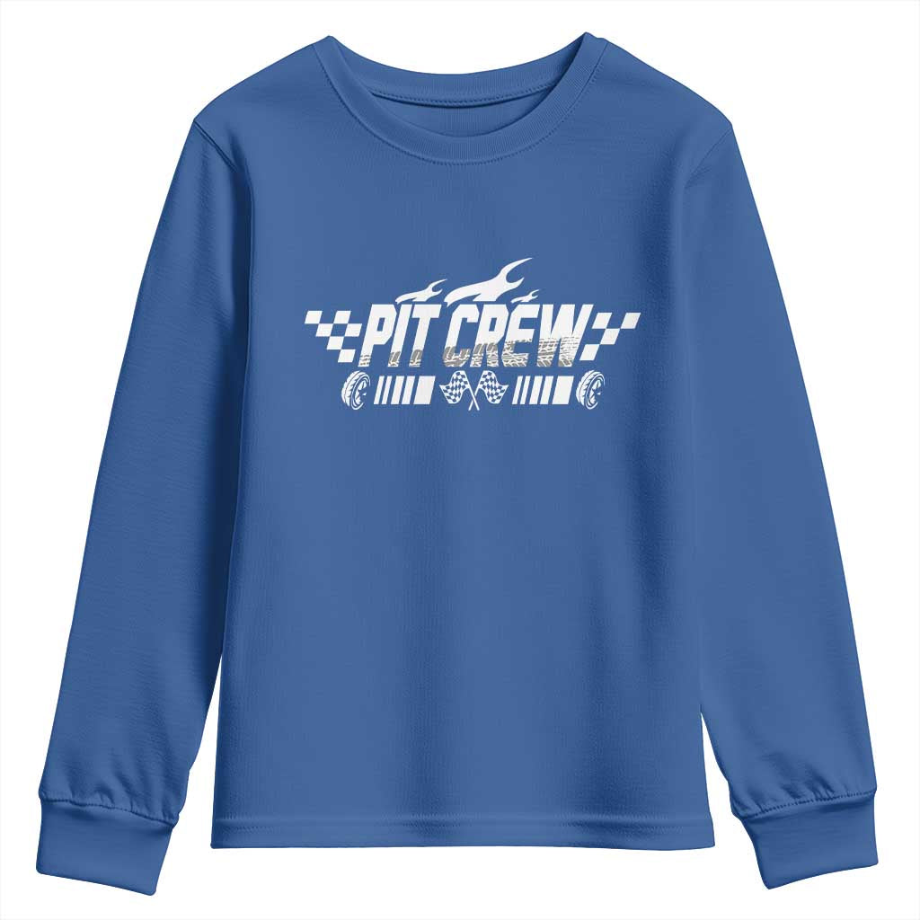 Pit Crew Youth Sweatshirt Race Car Family Racing Birthday Hosting Parties - Wonder Print Shop