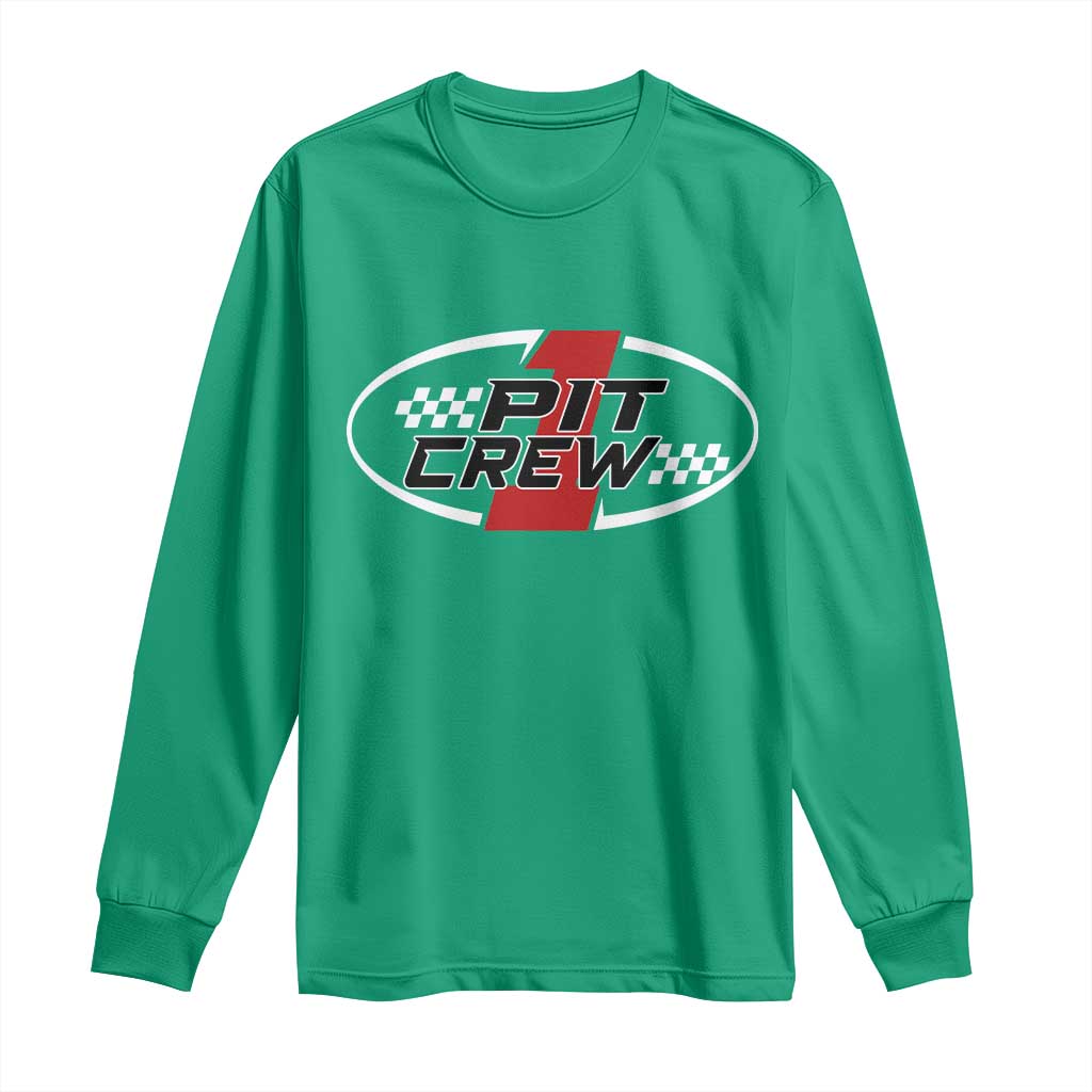 Pit Crew Long Sleeve Shirt Race Car Racing Birthday Hosting Parties - Wonder Print Shop
