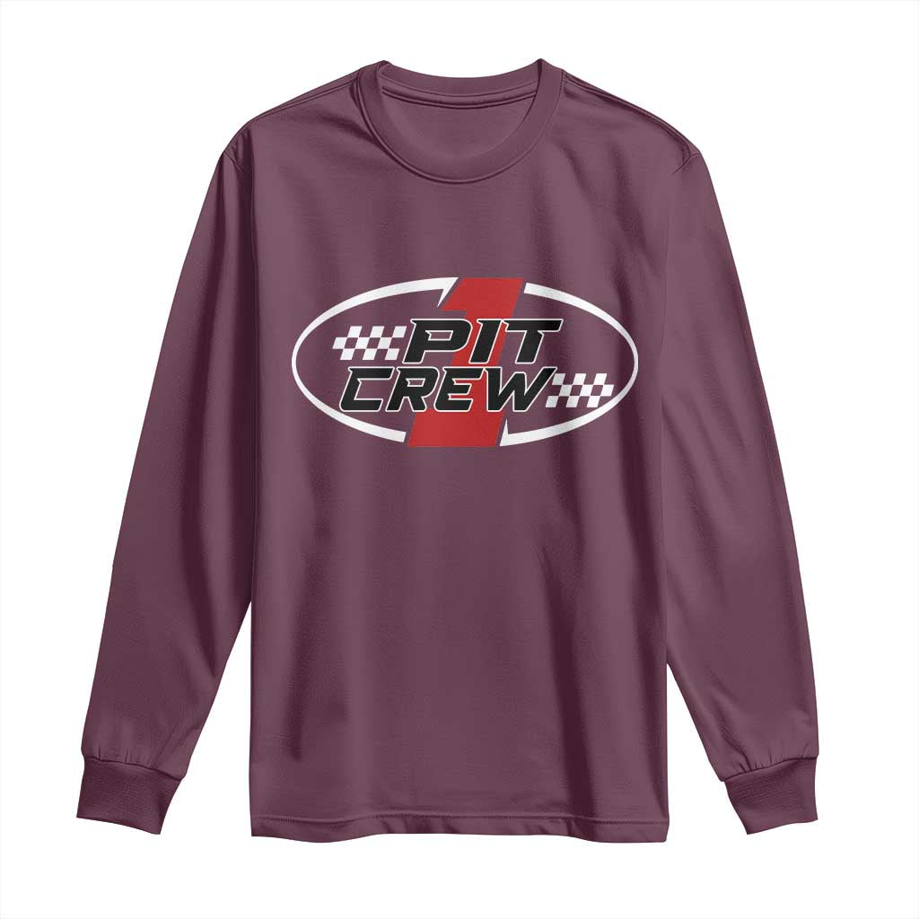 Pit Crew Long Sleeve Shirt Race Car Racing Birthday Hosting Parties - Wonder Print Shop