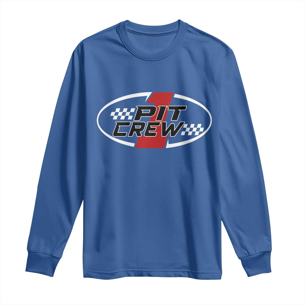 Pit Crew Long Sleeve Shirt Race Car Racing Birthday Hosting Parties - Wonder Print Shop