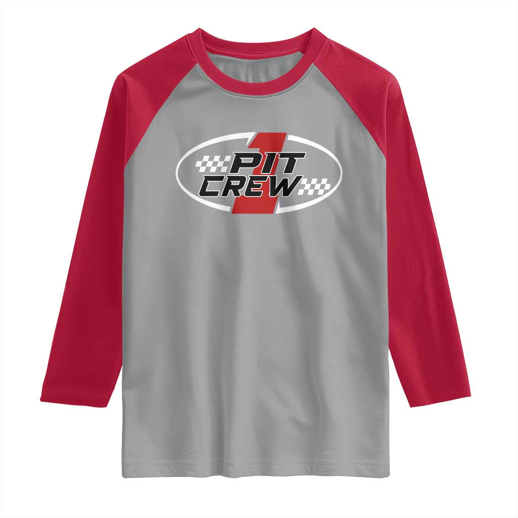 Pit Crew Raglan Shirt Race Car Racing Birthday Hosting Parties - Wonder Print Shop