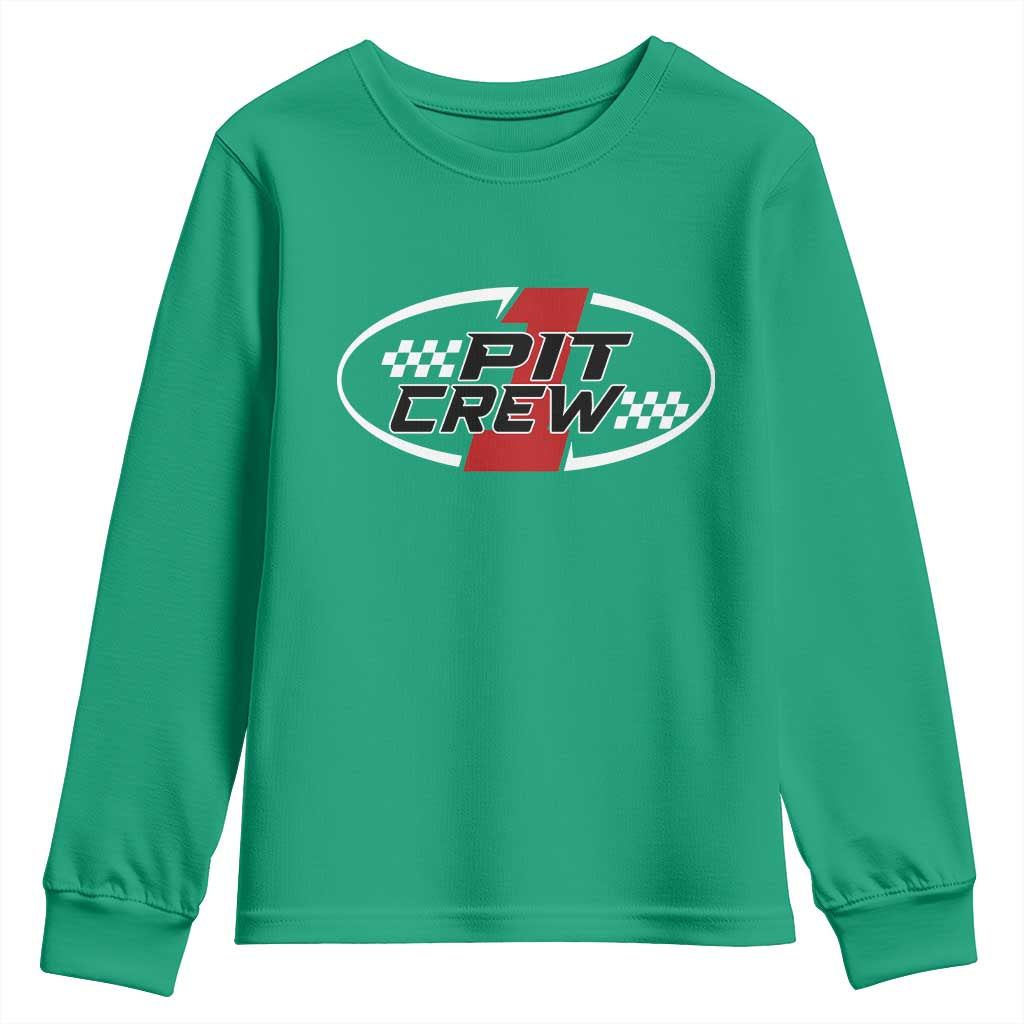 Pit Crew Youth Sweatshirt Race Car Racing Birthday Hosting Parties - Wonder Print Shop