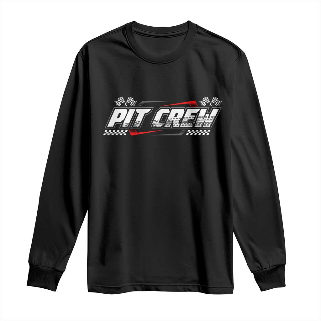 Pit Crew Long Sleeve Shirt Race Car Family Racing Birthday Parties - Wonder Print Shop