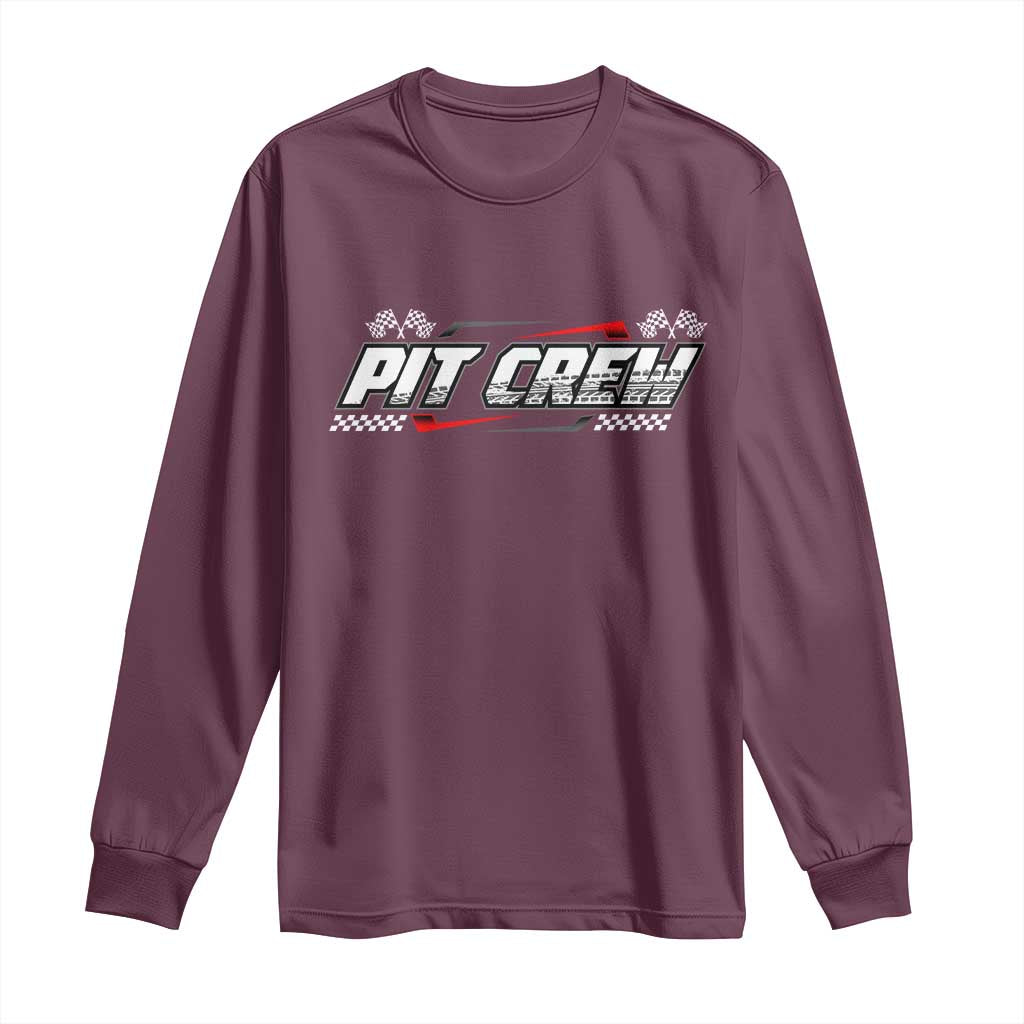 Pit Crew Long Sleeve Shirt Race Car Family Racing Birthday Parties - Wonder Print Shop