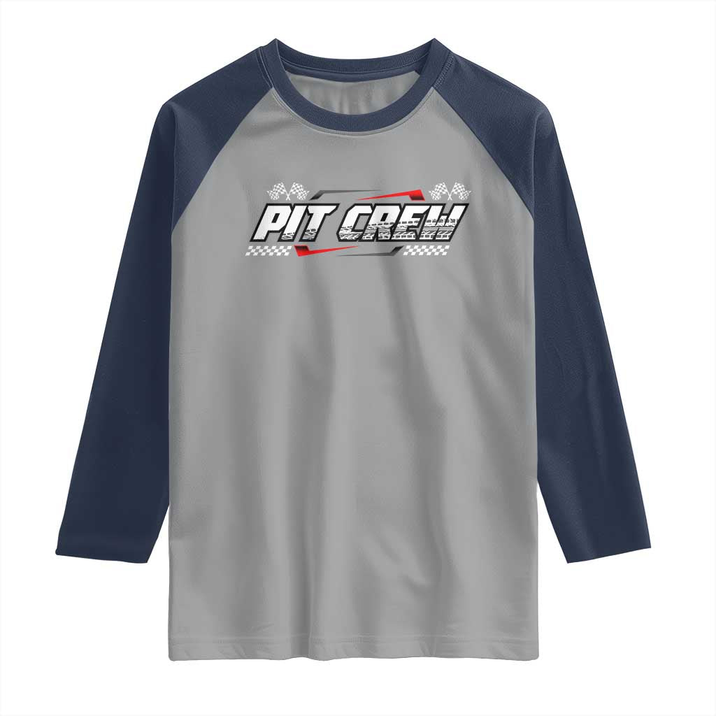 Pit Crew Raglan Shirt Race Car Family Racing Birthday Parties - Wonder Print Shop