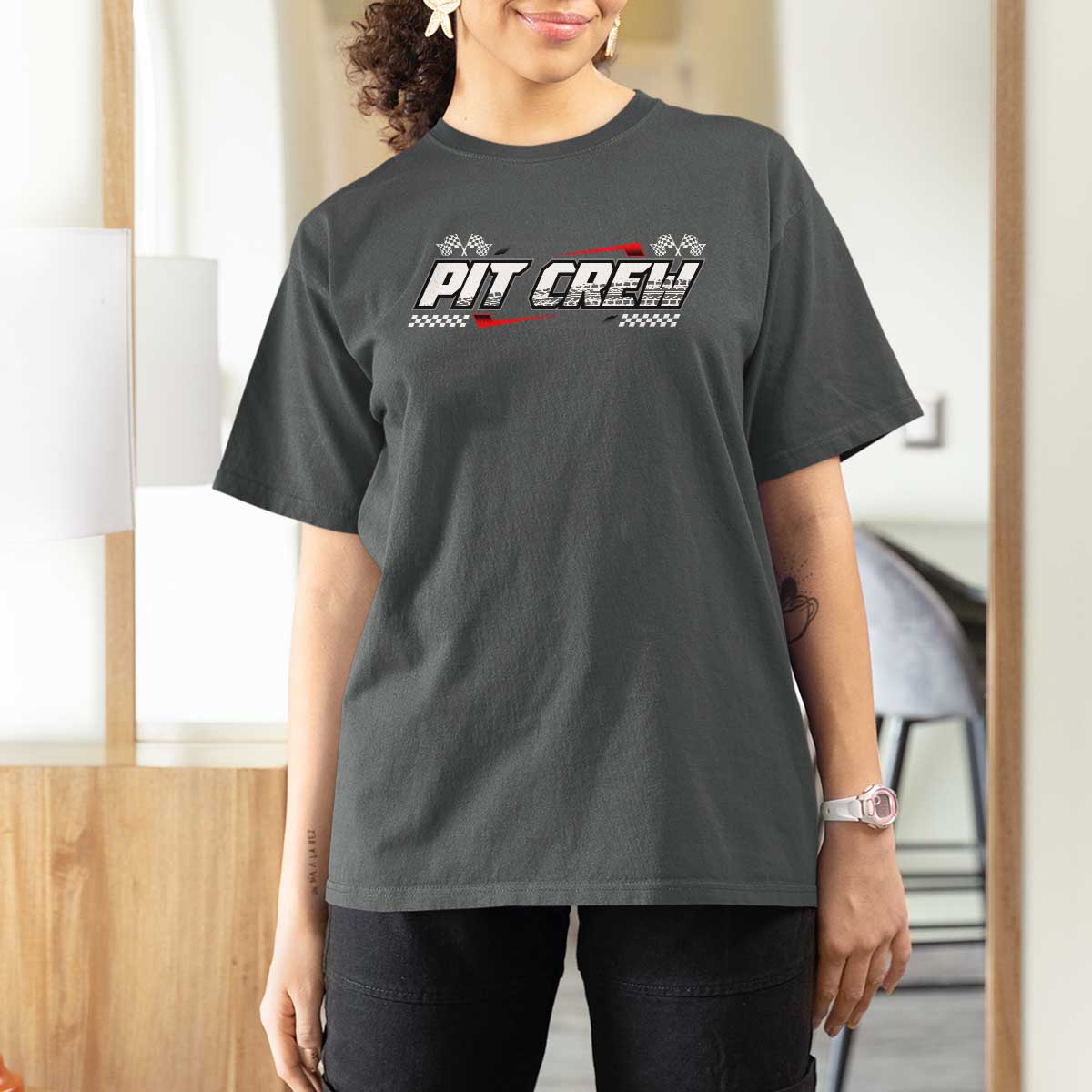 Pit Crew T Shirt For Women Race Car Family Racing Birthday Parties - Wonder Print Shop