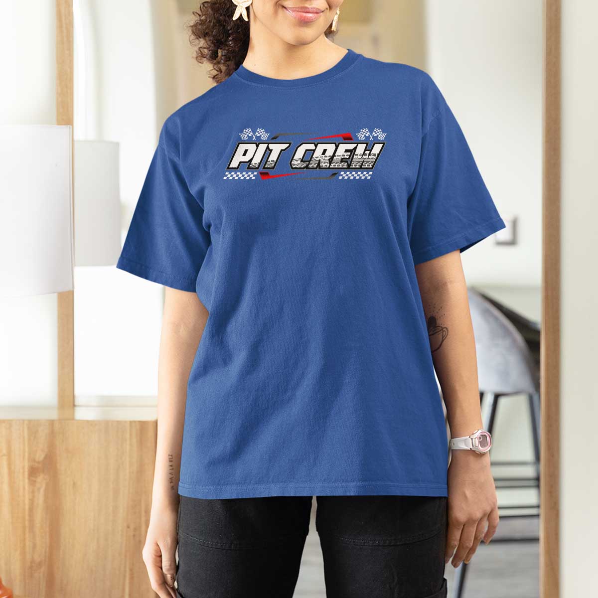 Pit Crew T Shirt For Women Race Car Family Racing Birthday Parties - Wonder Print Shop