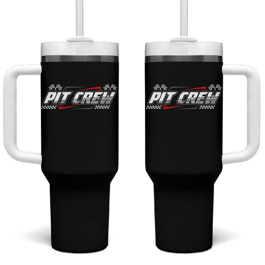 Pit Crew Tumbler With Handle Race Car Family Racing Birthday Parties - Wonder Print Shop