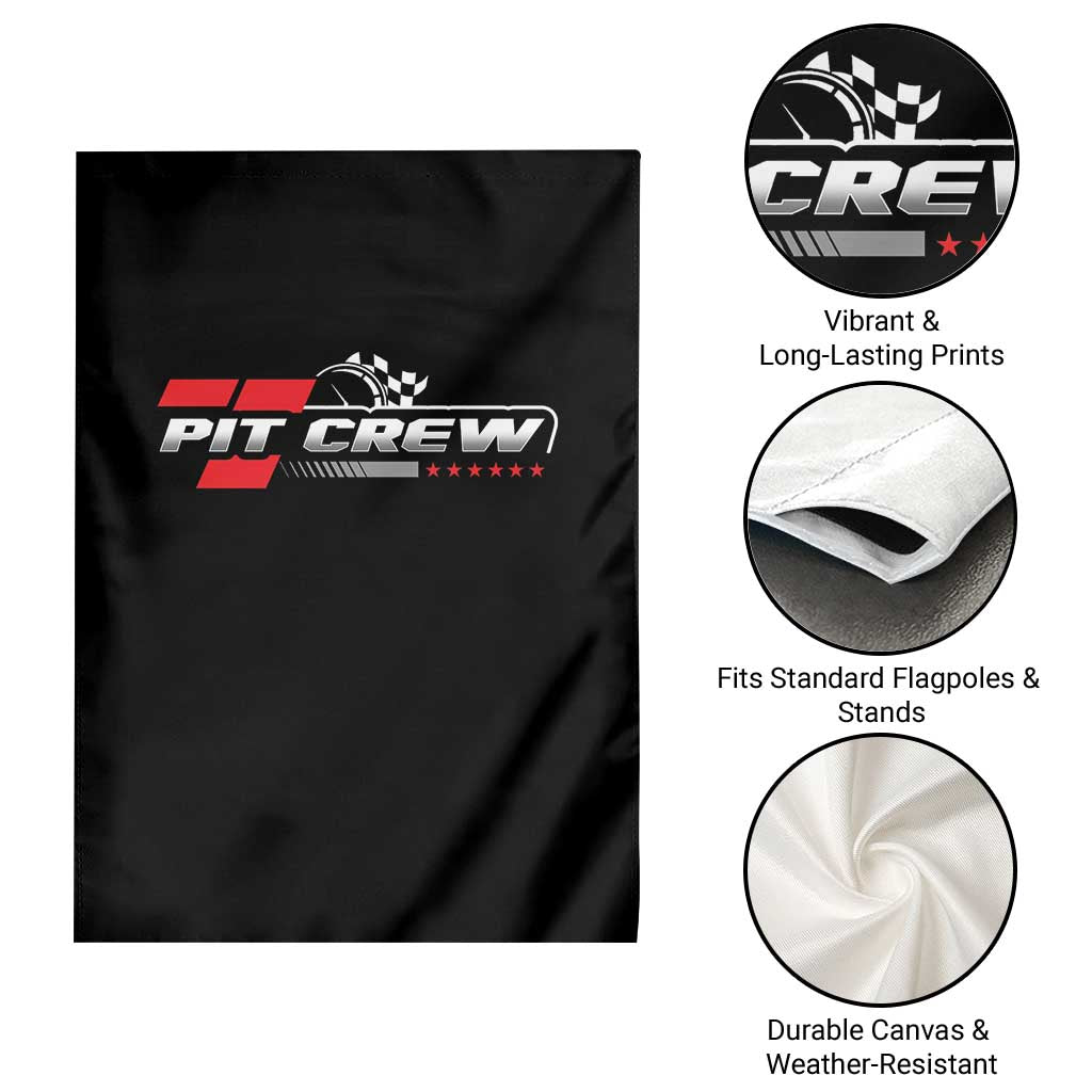 Pit Crew Garden Flag Family Racing Birthday Race Car - Wonder Print Shop