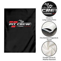 Pit Crew Garden Flag Family Racing Birthday Race Car - Wonder Print Shop