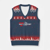 Pit Crew V-Neck Knit Sweater Vest Family Racing Birthday Race Car - Wonder Print Shop