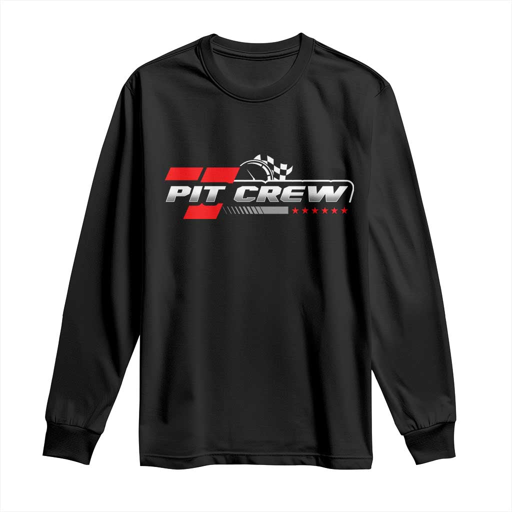 Pit Crew Long Sleeve Shirt Family Racing Birthday Race Car - Wonder Print Shop