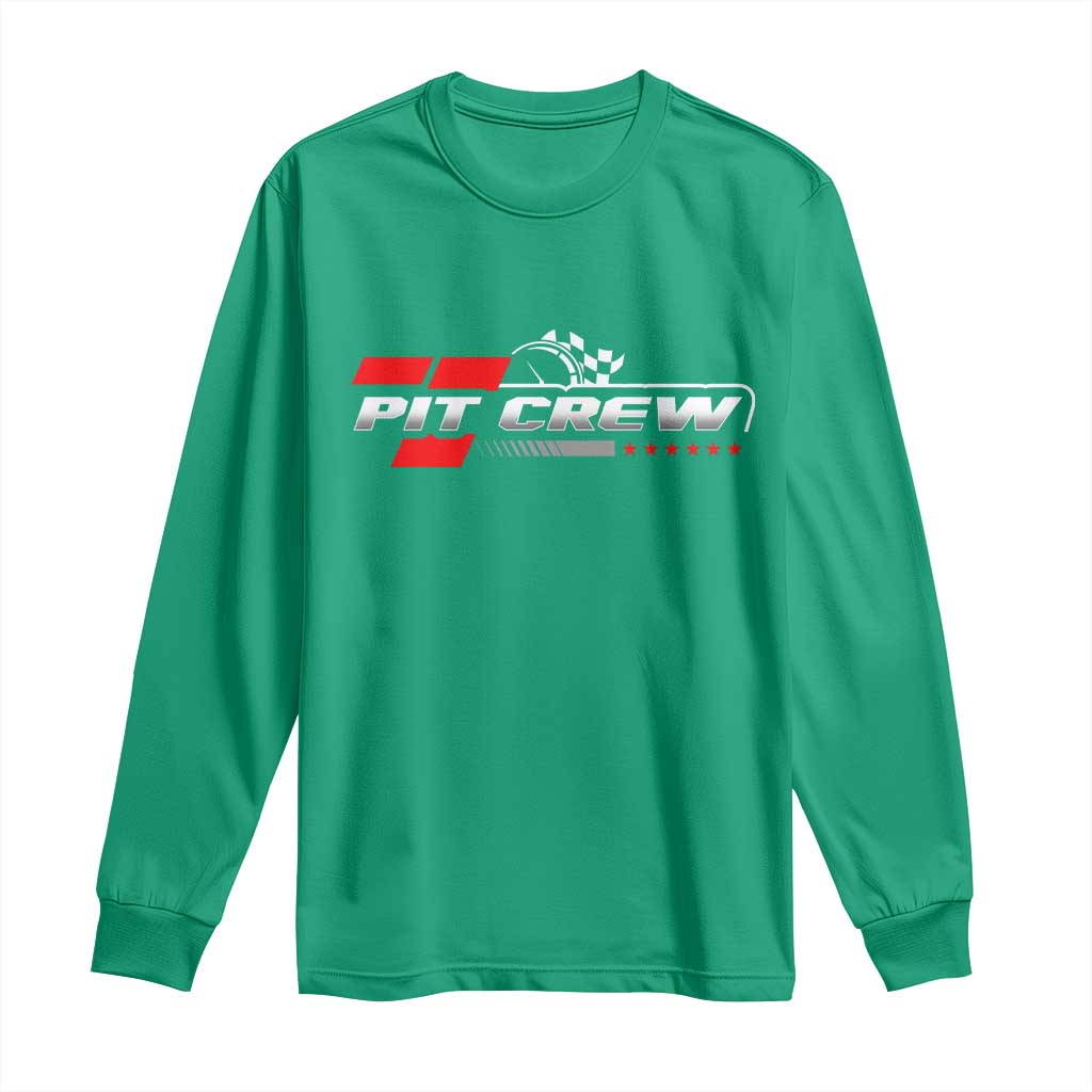 Pit Crew Long Sleeve Shirt Family Racing Birthday Race Car - Wonder Print Shop