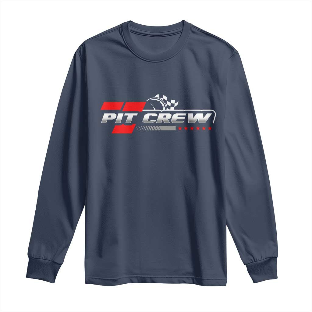 Pit Crew Long Sleeve Shirt Family Racing Birthday Race Car - Wonder Print Shop