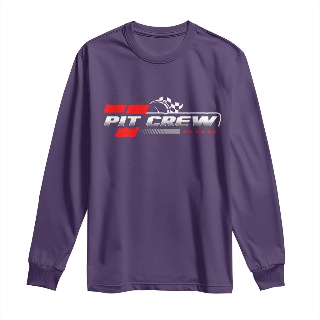Pit Crew Long Sleeve Shirt Family Racing Birthday Race Car - Wonder Print Shop