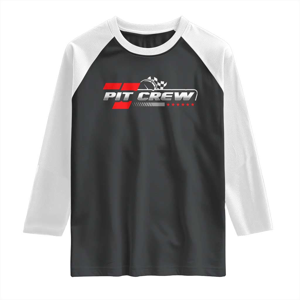 Pit Crew Raglan Shirt Family Racing Birthday Race Car - Wonder Print Shop